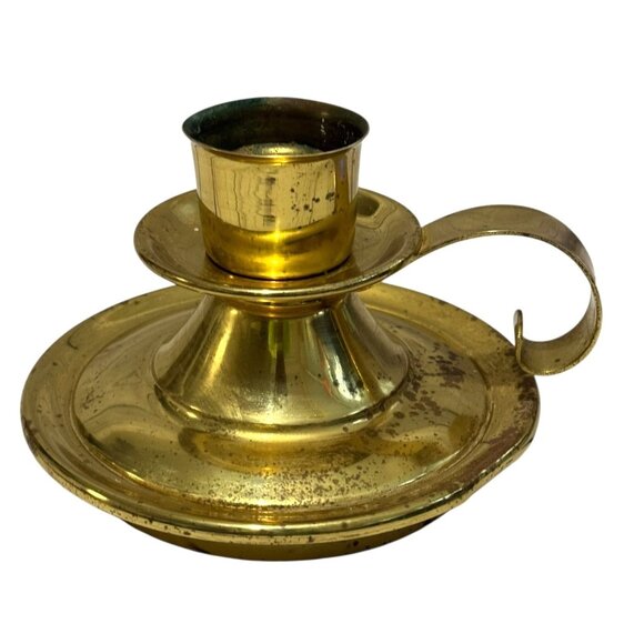Unbranded Other - Brass Antique Weighted Chamber Stick Candle Holder